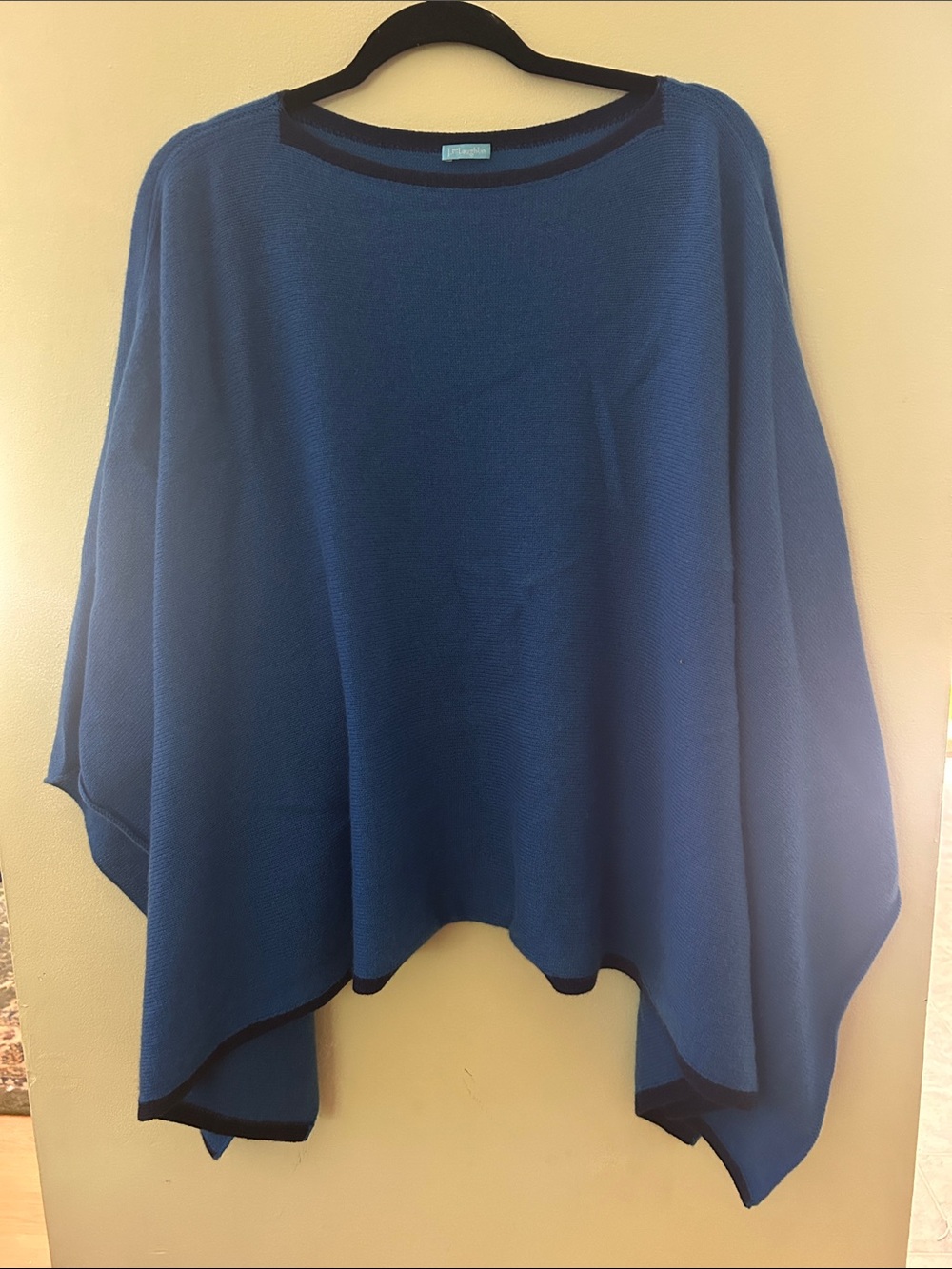 Blue Women’s Poncho Sweater - Lightweight Cashmere